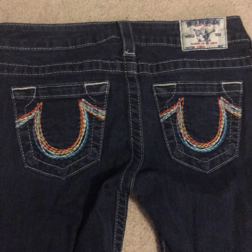 True religion size 26 rainbow pocket skinny